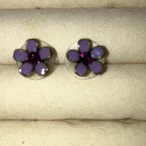 Purple Flower Stud Earrings